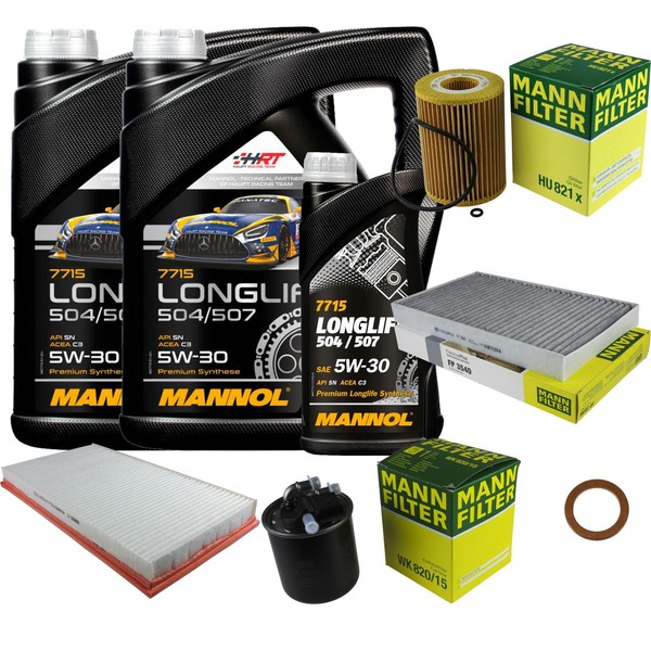 Mann Inspektionspaket 11L Mannol Longlife 5W-30 FüR Mercedes W639 CDI 3.0 122-image