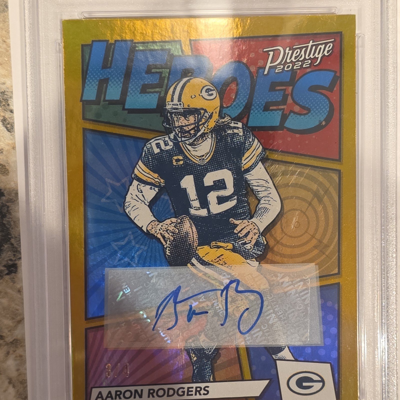 2022 Panini Prestige - Heroes Aaron Rodgers #H-1 Xtra Points Autographs 3/4(AU)  view 6