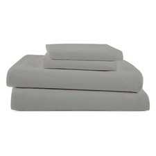 Ready To Rest Short Queen Sheets 60 X 75 - Light Grey Solid 4 Piece Camper
