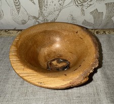 Artist Signed Live Edge Hand Turned Wood Bowl BEAUTIFUL 5.5  