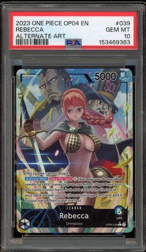 One Piece CCG Rebecca Alternate Art OP04-039 PSA 10 Gem Mint