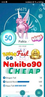 Pokemon Shiny Palkia Origin Lv50 3 Skill Spacial Rend TRA DE Go Read Describe