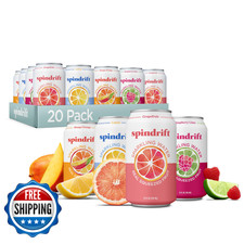 Spindrift Sparkling Water 4 Flavor Variety Pack Real Squeezed Fruit 12 Cans