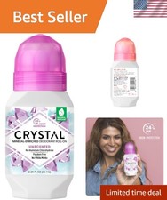 Crystal Body Unscented Roll-On Deodorant - 24-Hour Safe  Effective Protection