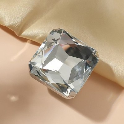 Square Crystal Ring Fashion Adjustable Finger Ring Elegant Jewelry for Women