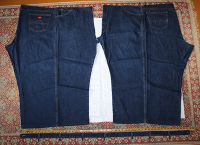 Dickies Jeans Upcycled Craft Lot Of 3 Denim Cotton Scrap Project Pieces 2.2 Lbs.