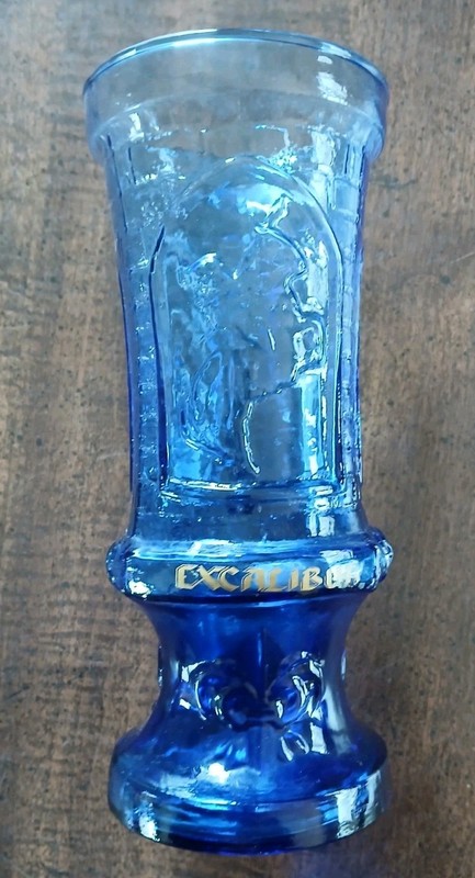 Vintage Excalibur Hotel & Casino Cobalt Blue Glass Vase