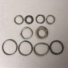 Lot Of 10 Ancient Celtic Ring Money, 800-500BC, First Coins, Mixed Sizes 15-25mm