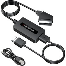 Scart auf HDMI Konverter mit HDMI-Kabel - Männlicher Scart-Adapter in Schwarz