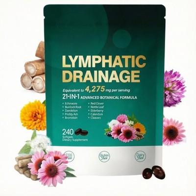 Lymphatic Drainage Supplements, 240 Softgels, 4275mg Lymph System Support