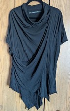 Julius 7 x SSENSE 2022 Collab T shirt Asymetrical Cowl Neck Jersey Black Sz 4 XL