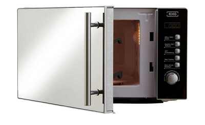 Mikrowelle 20L mit Grill Silber 1000W Edelstahl Microwave Auftauen Grill Display