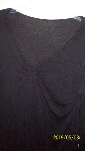 mujer negro manga larga peso ligero talla L fruncido busto delantero transparente bonito - Imagen 3 de 5