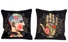 Phrenology Head Palmistry Palm Reading Hand Cushion Unusual Gift