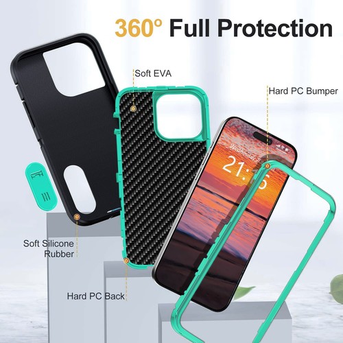 For iPhone 14/Plus/14 Pro/Pro Max/Kickstand Case Rugged Cover / Screen Protector - Picture 3 of 37