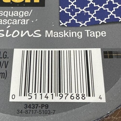 4 New Rolls BLUE WITH WHITE DESIGN QUATREFOIL Scotch 3M Expressions Masking Tape - Picture 9 of 10