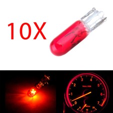 10pcs Red Wedge T5 37 70 73 74 T1-34 Dashboard Gauge Light Halogen Mini Bulbs