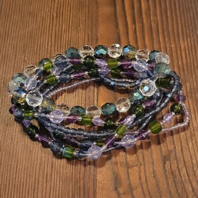 Beaded Braclet Set Purple
