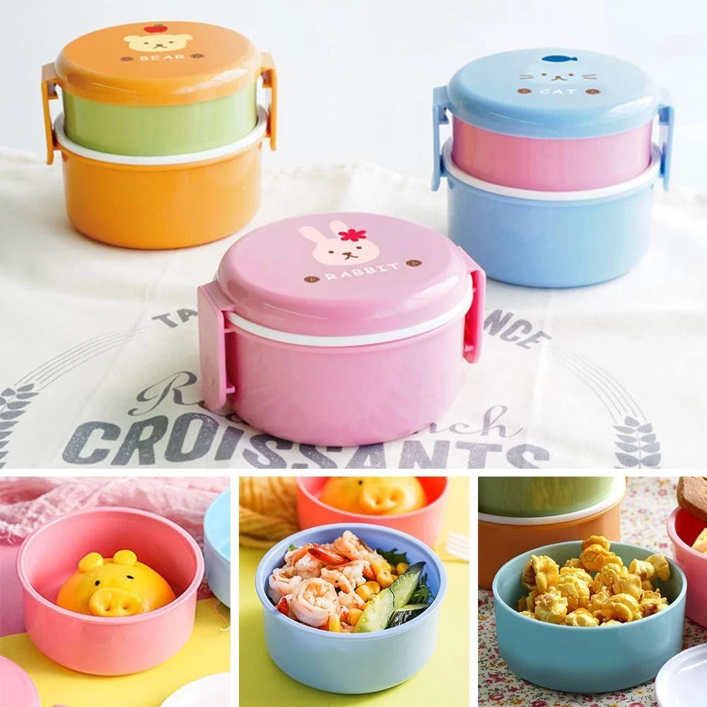 Microwave Round Children's Fruit Box Snack Box Kids Lunch Box Mini Bento Box