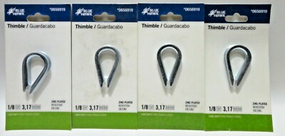 4-Pk Blue Hawk 1/8in Thimble Light-Duty Zinc Plated 0656919