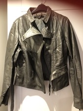 Muuba Leather Biker Women’s Jacket Grey/steel Uk 14