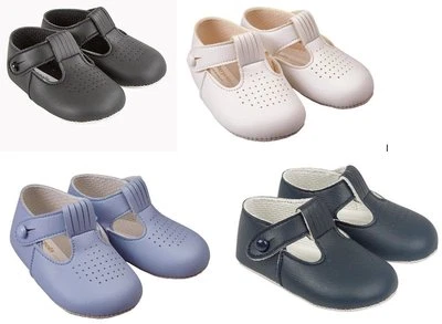 Baypods Baby Shoes Baby Boy Christening Baptism Pram Soft Sole Shoes Made in UK