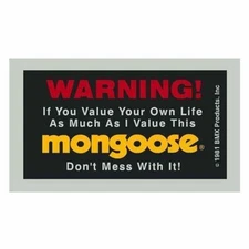 Mongoose Warning decal