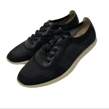 Sofft Novella Sneaker Shoes Women Size 9 Knit Textile Leather Upper Black Lace