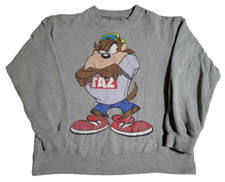 Vintage 90s Looney Tunes Taz Tasmanian Devil Rap Hip Hop Sweatshirt  S13 