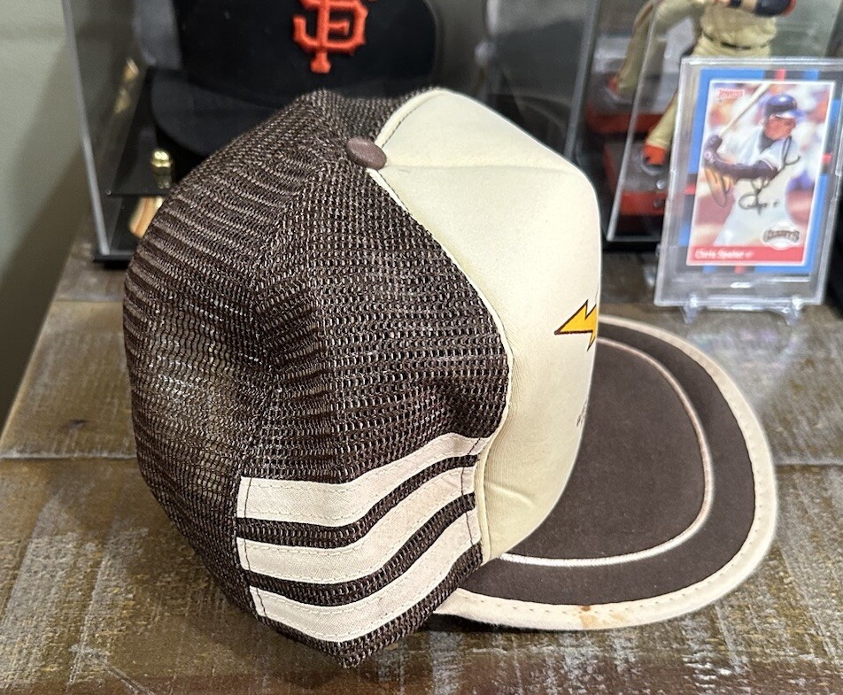 Vintage San Sun 3 Stripe EMS The West Coast People SnapBack Trucker Hat Cap