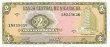 Nicaragua  2 Cordobas  27.4.1972  Series C  Uncirculated Banknote BW9