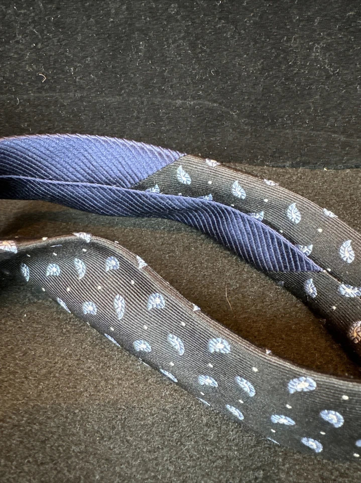 Corbata Roundtree & York Trademark para hombre 100 % seda 59L x X3,5W cachemira Foto 4 de 4