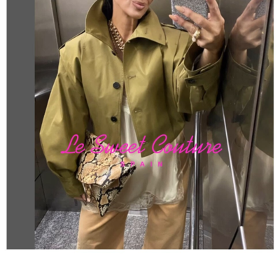 ZARA WOMAN NWT SS25 ZW COLLECTION PLEATED JACKET OLIVE GREEN 3194