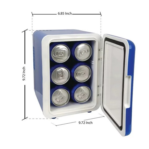 Bud Light 6 Can Mini Portable Compact Personal Fridge Cooler 4 Liters Blue NEW - Picture 2 of 8