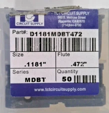 TCT REPOINTED DRILLS MDBT 3.00MM 0.1181" DIA 0.472" FLUTE (LOT OF 50)