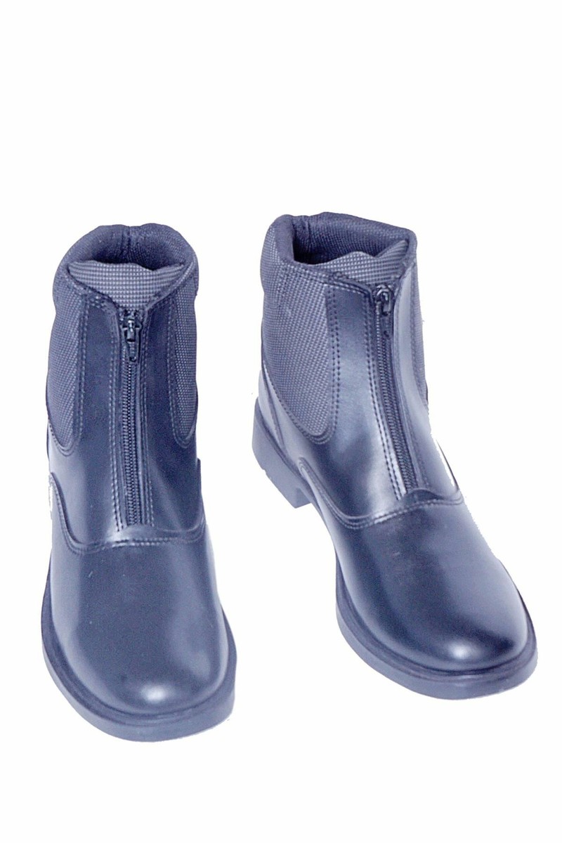Short Zip Leather Soft Padded Paddock Horse Riding Boots Jodhpur Yard UK