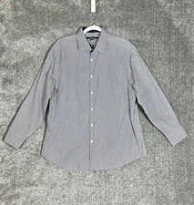 Perry Ellis Portfolio Classic Fit Shirt Mens Size LG Blue Long Sleeve Button Up