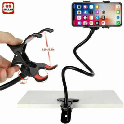 #ad Universal Lazy Mobile Phone Gooseneck Stand Holder Flexible Bed Desk Table Clip $9.68