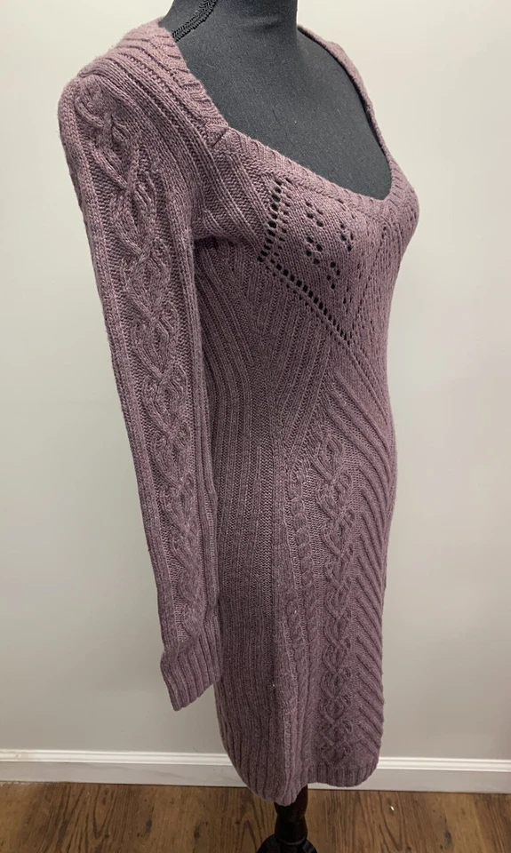 Vestido Suéter Tejido Púrpura Internacional Victoria's Secret Moda Hasta la Rodilla Lana S Foto 2 de 4