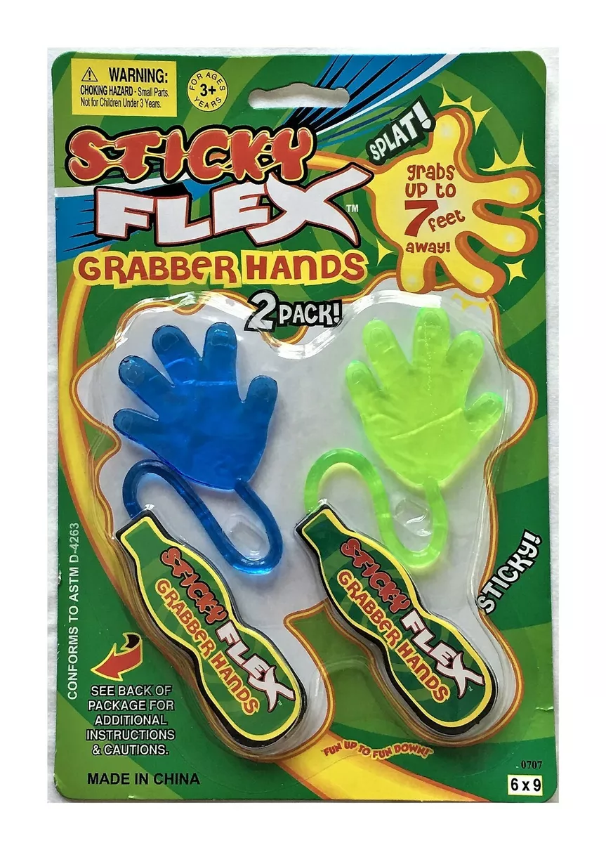 1 Pack Two Sticky Flex Grabber Hands Grab up to 7 feet with 2 inches Hand