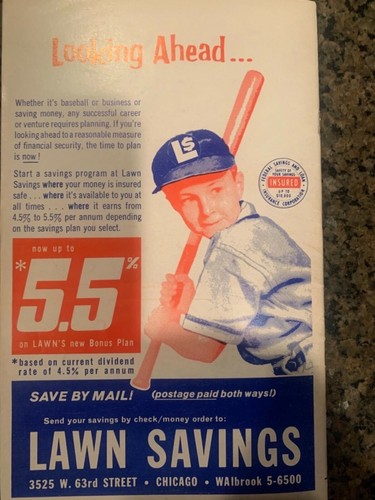 1962 Chicago White Sox Scorecard - Picture 7 of 8