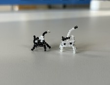2 Gattini Creazioni con Perline 3D Hobby Artigianale Gatti Regalo Bianco Nero