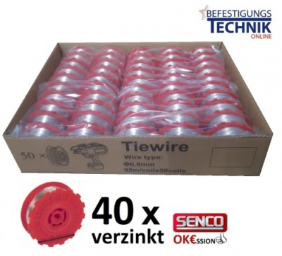 40 Rollen Bindedraht Senco 08A40 SRT40 TJEP Draht ULTRA GRIP XP25 XP40 XP58 REBA