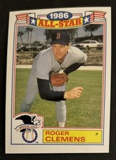 1987 Topps Glossy All-Star Baseball Roger Clemens Card #21 Red Sox Pitcher VG OC