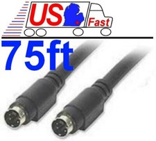 75ft long SVHS,S-Video,Super VHS,YC,Y C,Male-M DVD/HDTV/PC TV out Cable/Cord G