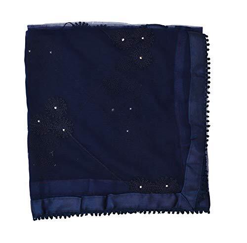 Embroidery Net Floral Dupatta For Women Indian Stole Hijab Scarf Wrap Chunni - Picture 29 of 44
