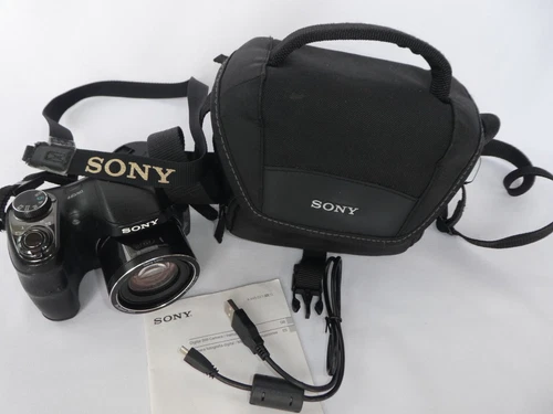 Sony Cyber-shot DSC-H200 20.1 MP Digital Camera WORKS but *READ* w/ Carry Case
