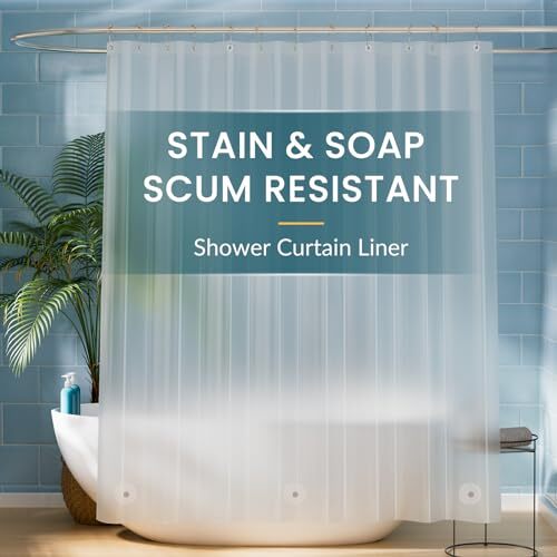 Plastic Shower Curtain Liner 72 x 72 Shower Liner Waterproof 72"W*72"H Frosted