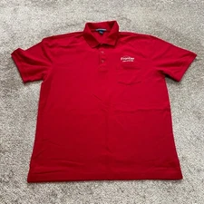 Port Authority Polo shirt Mens Large Red Frontier CWA Local 1298 Logo Pocket Top