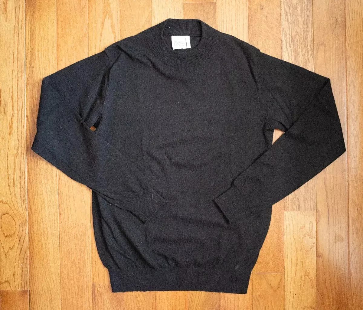 N. HOOLYWOOD Black Wool Army Sweater Sz 36 S MADE IN JAPAN